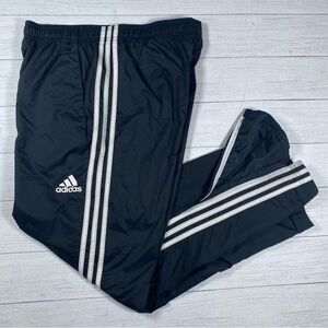 Adidas classic black white track pants zipper ankle drawstring unisex Medium